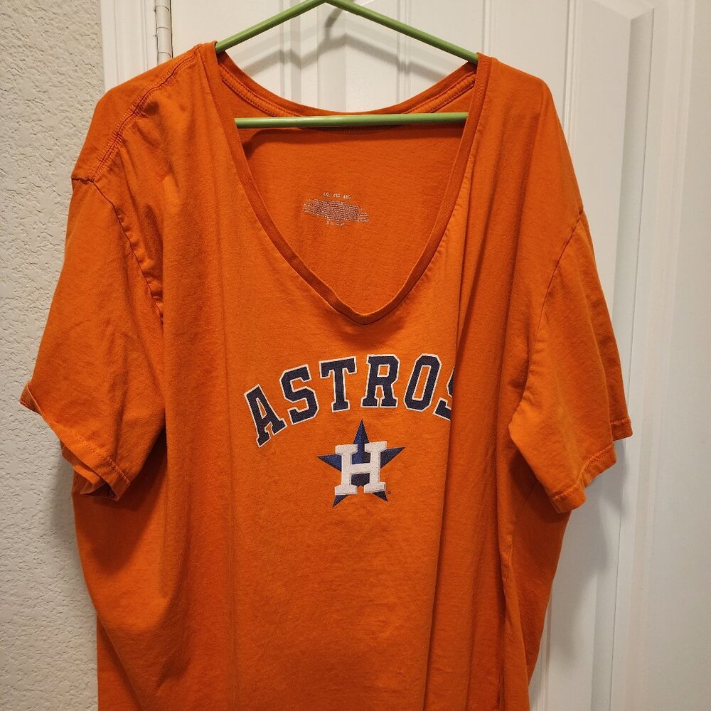 Fanatics Branded Houston Astros Women's Orange Plus Sizes Team Lockup T-Shirt 4X